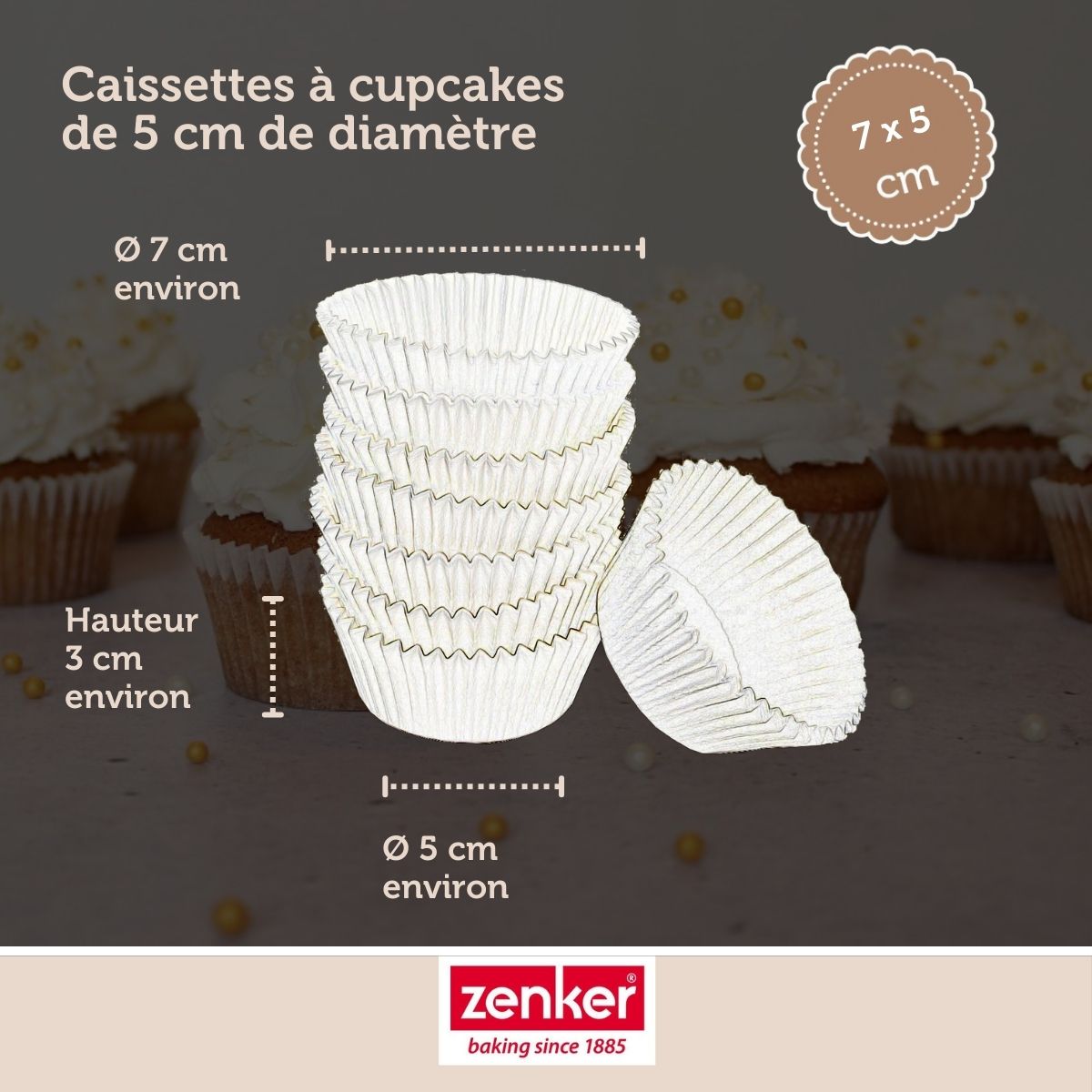 Lot de 100 moules à muffins en papier 5 cm Zenker Smart Pastry Zenker - Mathon - 3