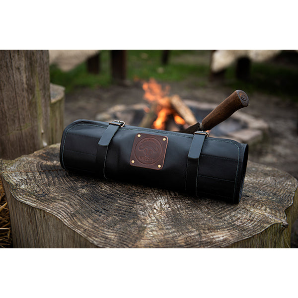 Trousse à couteaux artisanale en cuir 5 emplacements noir Witloft - Mathon - 4