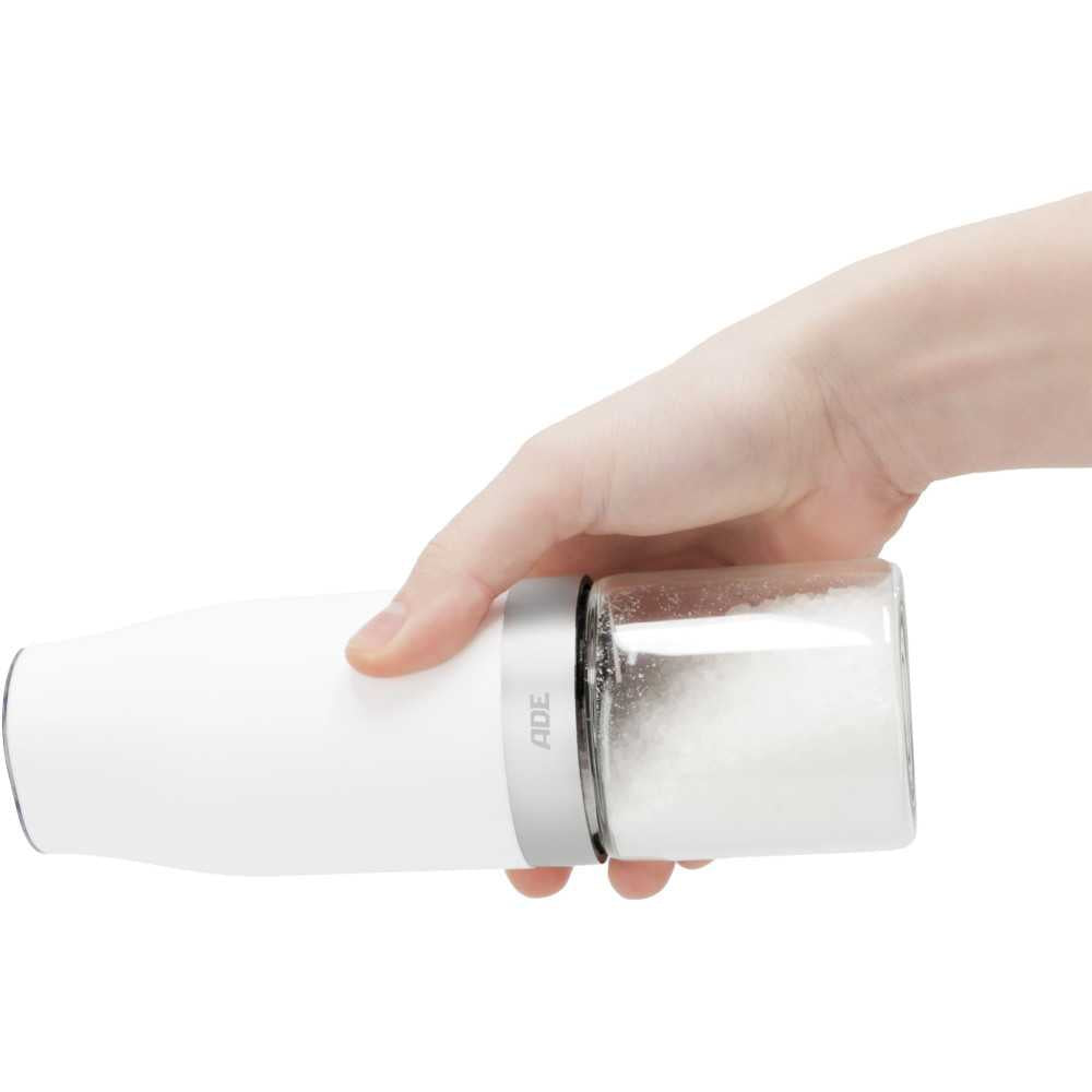 Lot De 2 Moulins électrique - Ade - Mill - Verre/synthétique - H 18,3 Cm - Noir & Blanc ADE - Mathon - 1