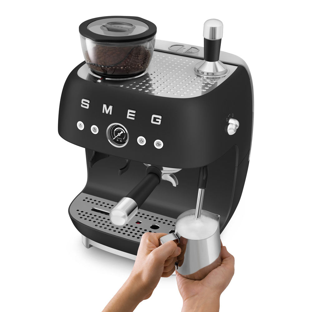 Machine à café combinée Expresso Années 50 noir mat Smeg - Mathon - 2