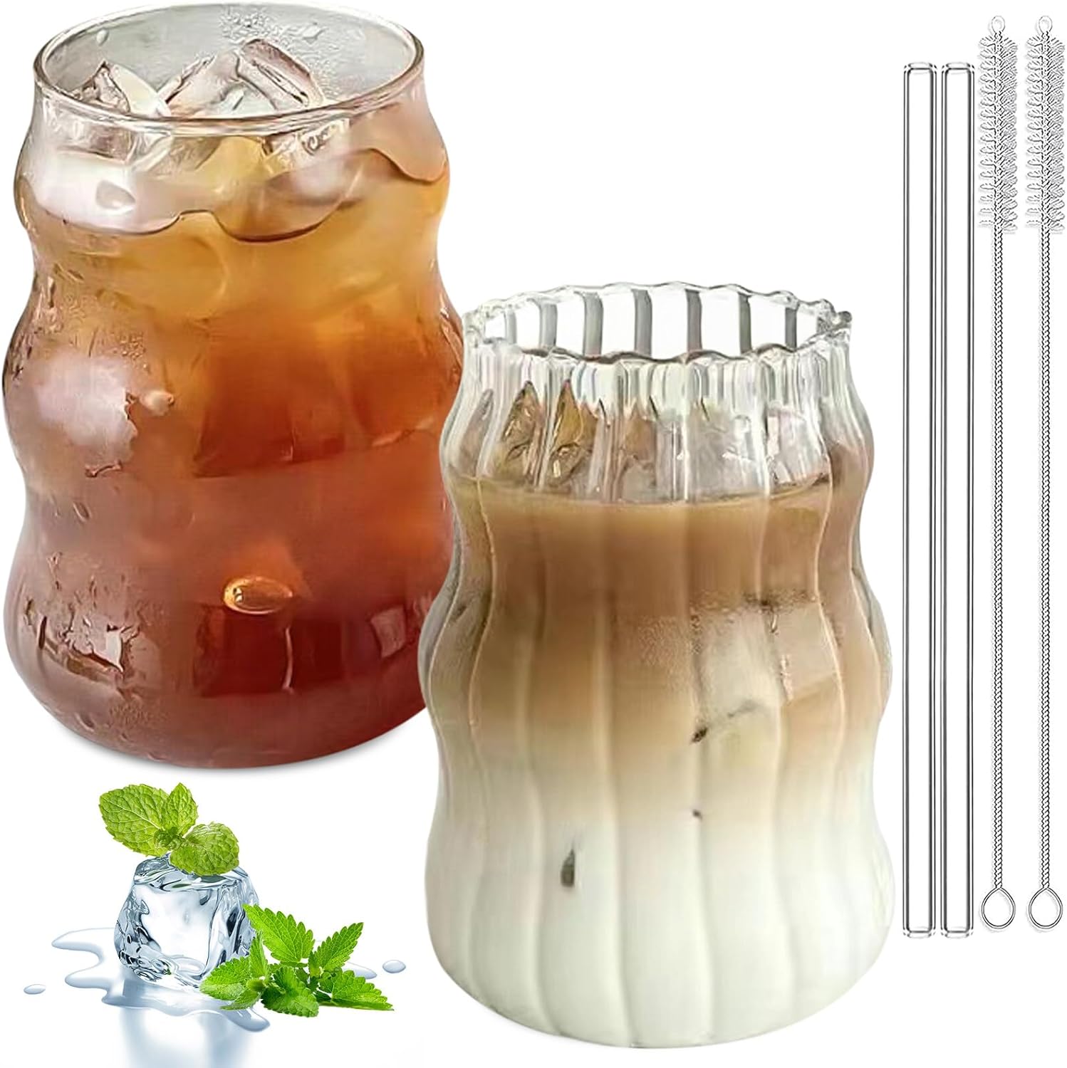 Verres Côtelés en Verre Borosilicate – Design Rétro Vendos85 - Mathon