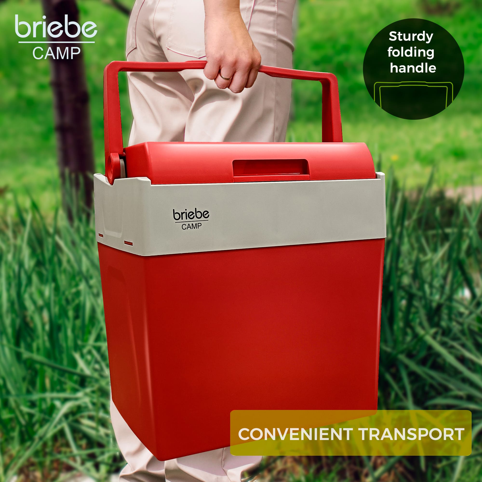 Glacière Électrique portable 28 Litres, 12V / 220 - 240V Voiture et Camping 55 Rouge CF1153RED - Mathon - 6