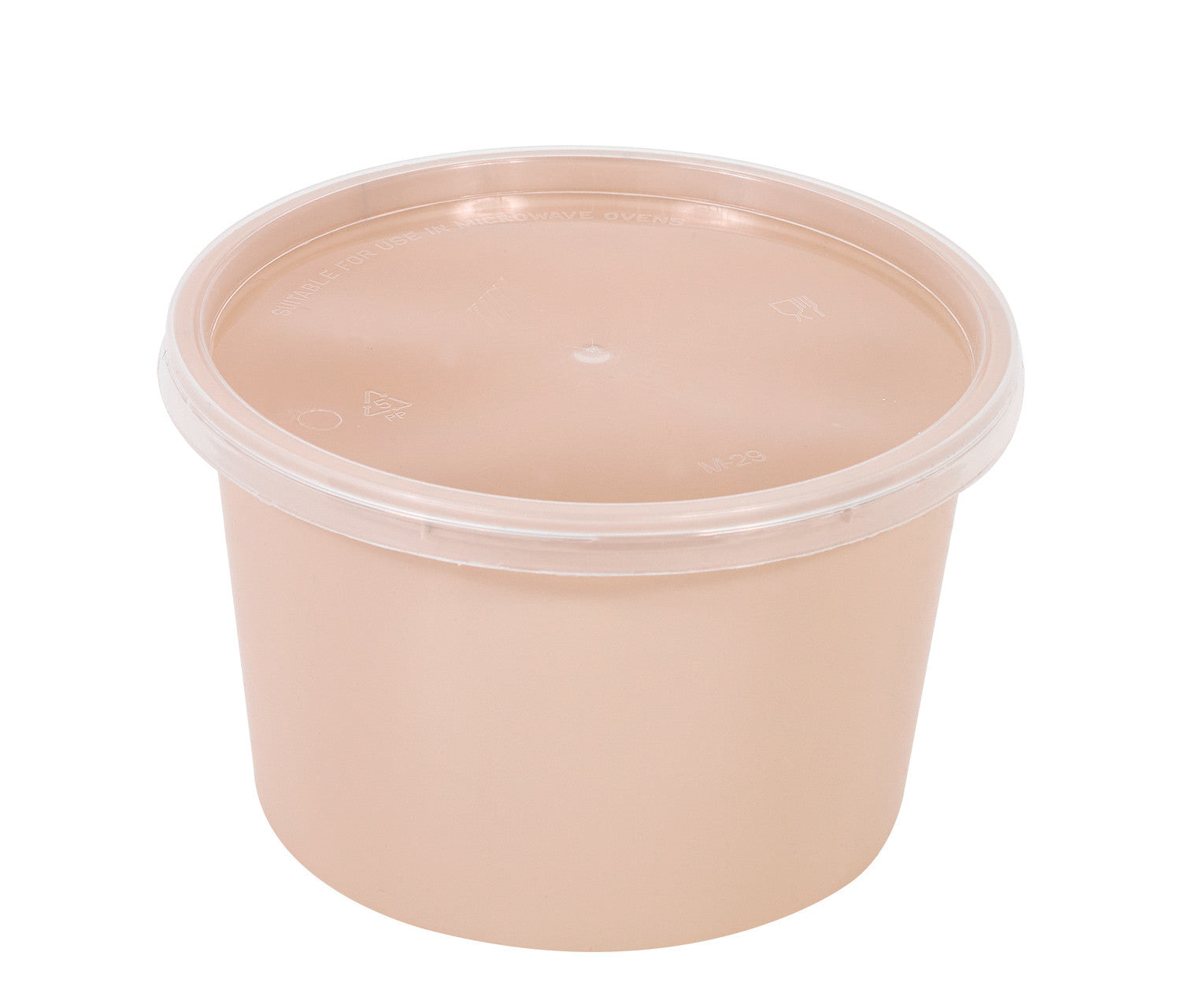 50Pcs - Bol Reemp beige en plastique PP avec couvercle transparent  226x154x54mm 600ml FirstPack - Mathon