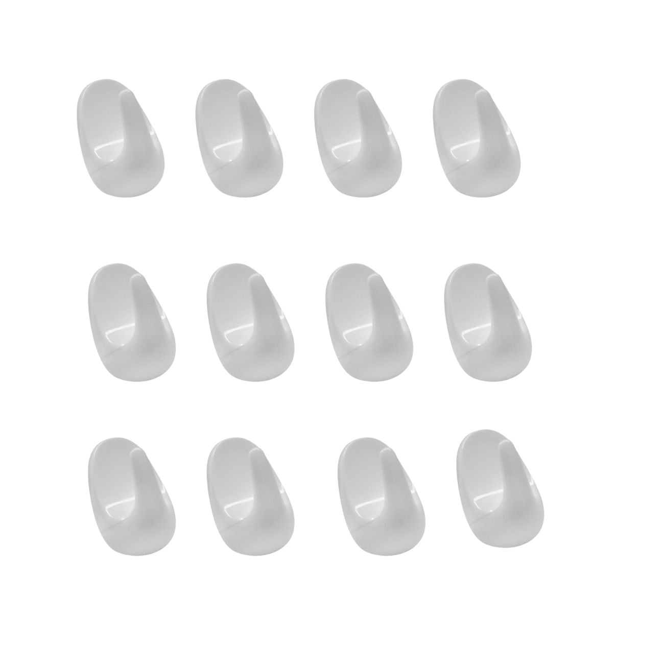 Ensemble de 12 mini crochets adhésifs blancs  Tecno Fackelmann - Mathon - 1