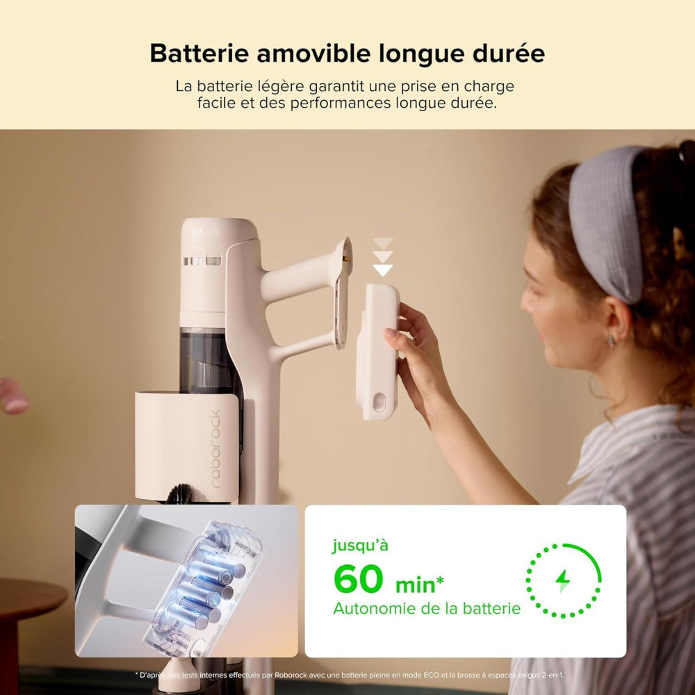 H60 Hub - Aspirateur Balai Sans Fil Avec Station De Vidage Automatique - Batterie Amovible 60 Min - 115 Aw Roborock - Mathon - 6