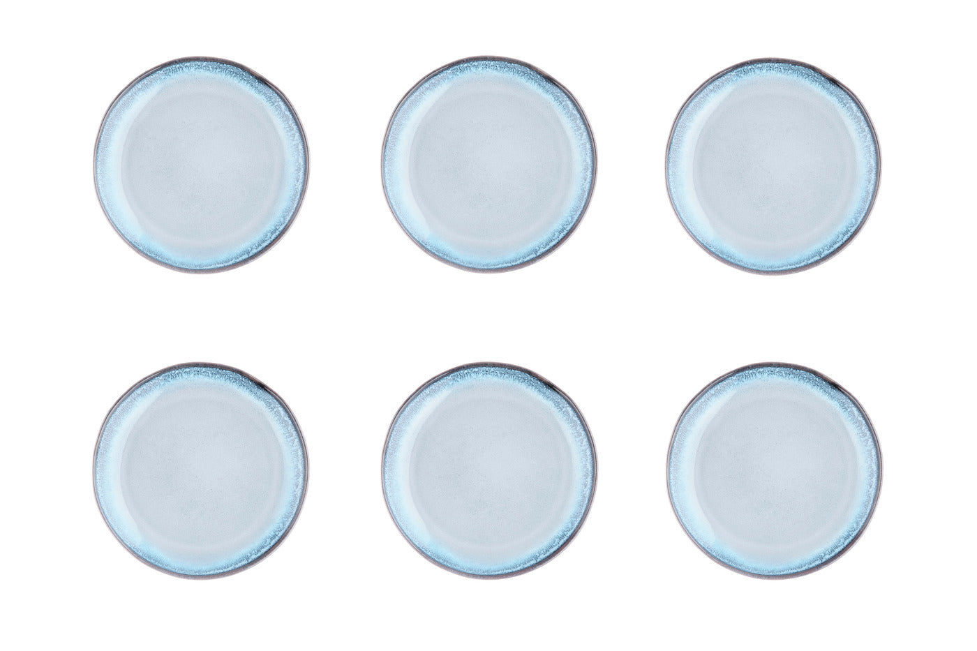 Lot de 6 assiettes à dessert en grès bleu D20.5 Björn - Mathon - 1