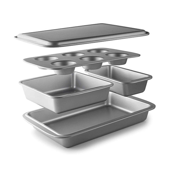 Set de 5 moules en acier revêtu Delize Lacor - Mathon - 1