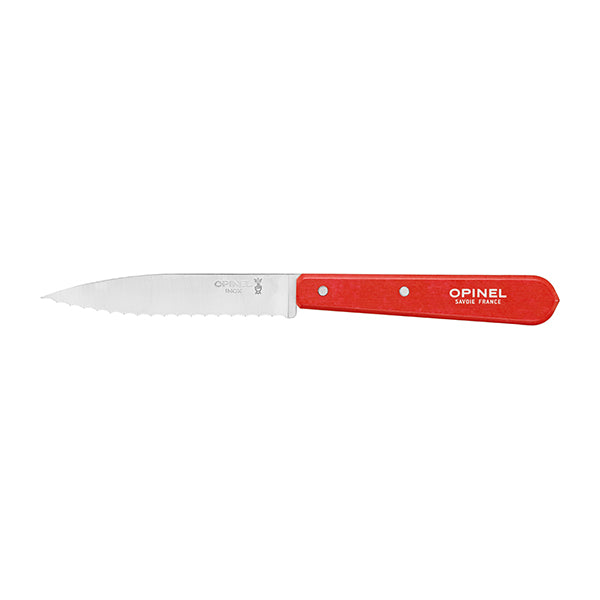 Couteau office N°113 lame crantée inox 10 cm rouge Opinel - Mathon - 1