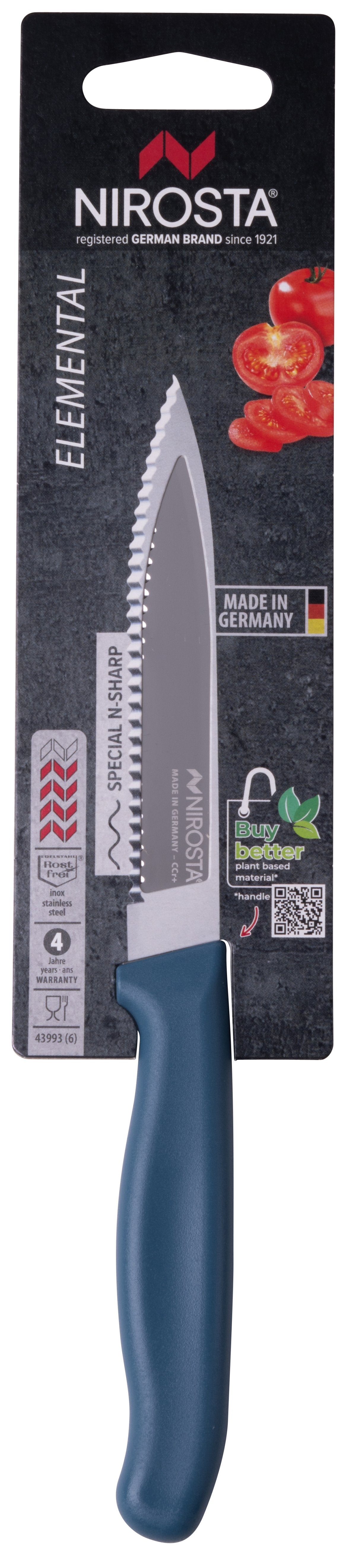 Couteau de cuisine lame crantée 21,5 cm  Elemental Nirosta - Mathon - 8