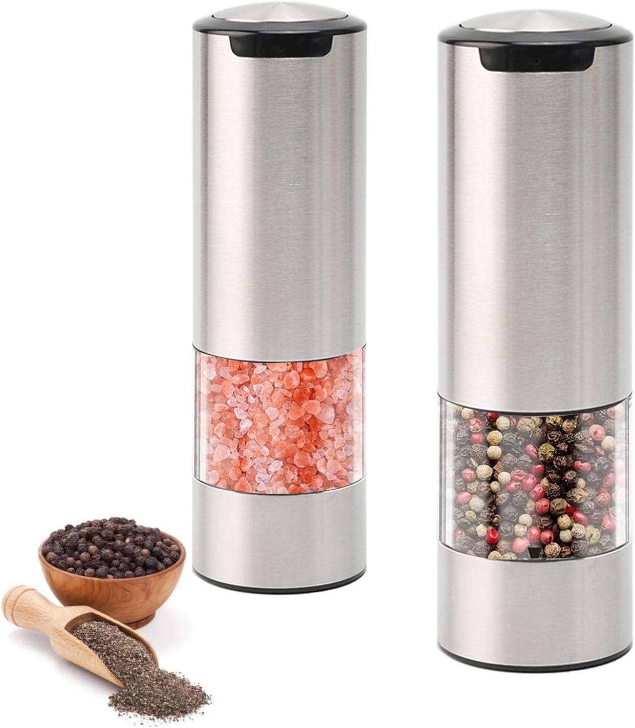 Lot de 2 moulins à poivre et sel électriques - Fonctionnement One Touch - Type C - Rechargeable Vendos85 - Mathon