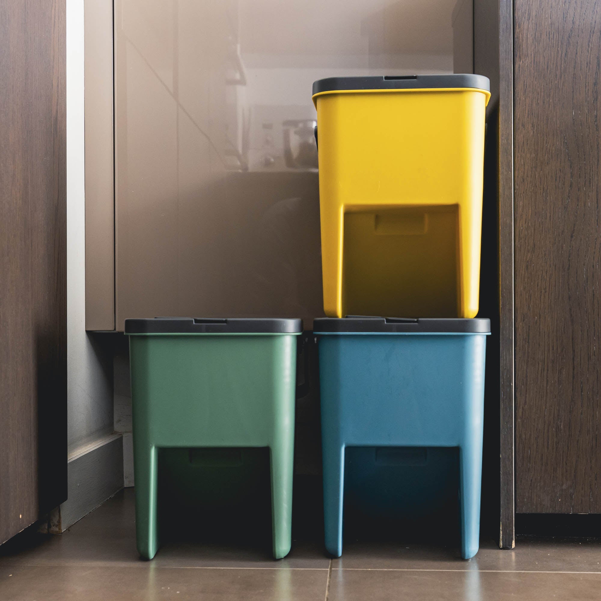 Lot de 3 Poubelles Empilables bergen H31.5 cm Kitchen Move - Mathon - 3