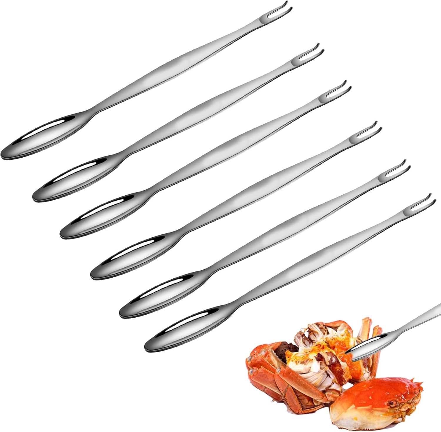 Lot de 6 fourchettes à fruits de mer en acier inoxydable Vendos85 - Mathon