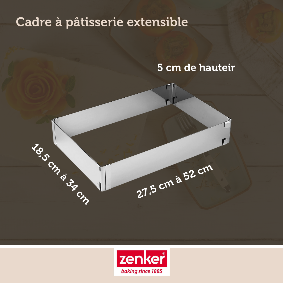 Cadre à gâteau réglable 27 à 52 cm Zenker Smart Pastry Zenker - Mathon - 4
