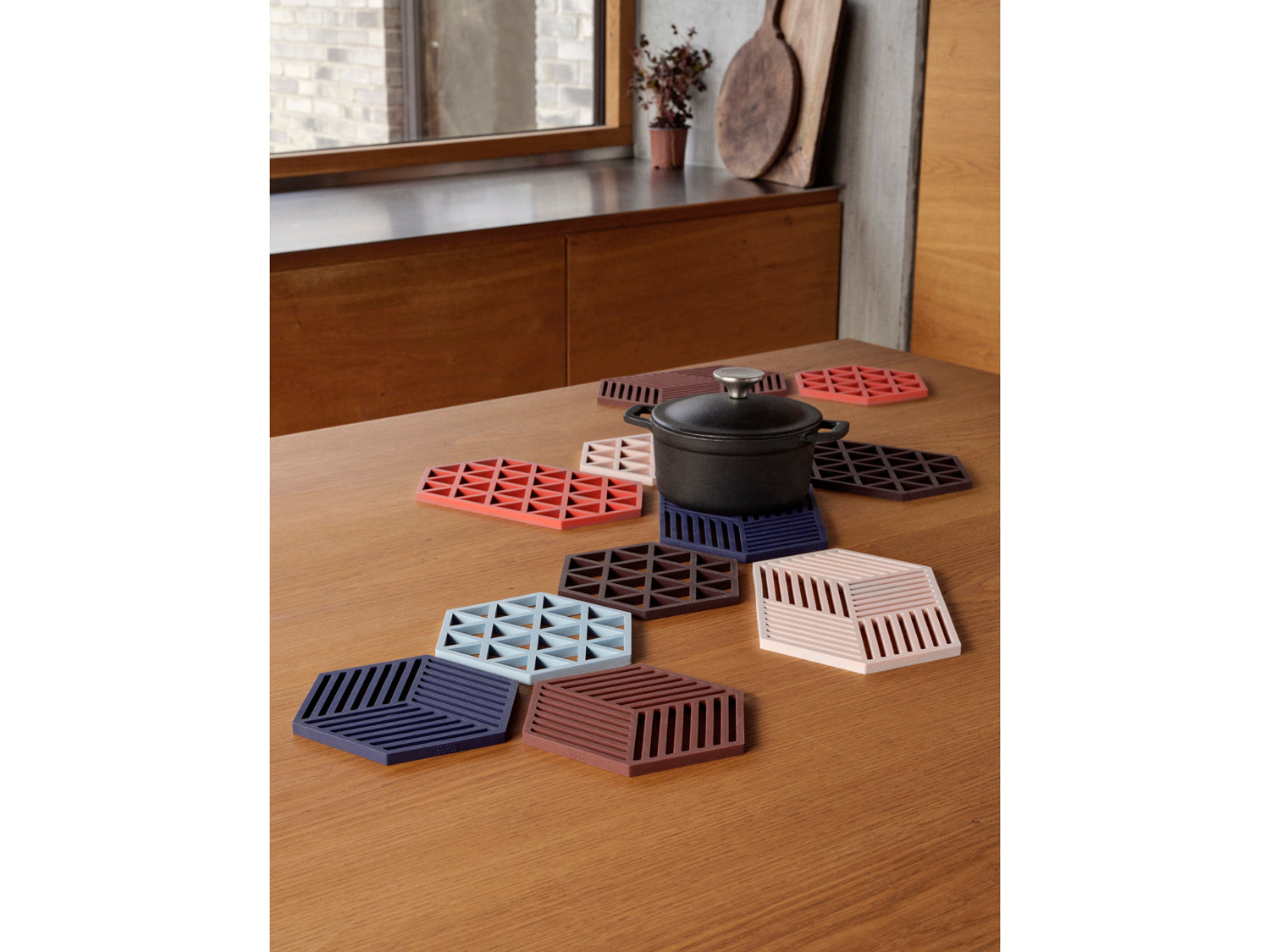 Dessous-de-plat Triangles en Silicone Burned Red Zone Denmark - Mathon - 4