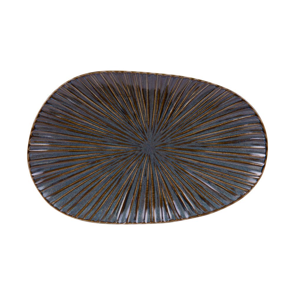 Plat organique Liv bleu 31x20 cm Table passion - Mathon - 1