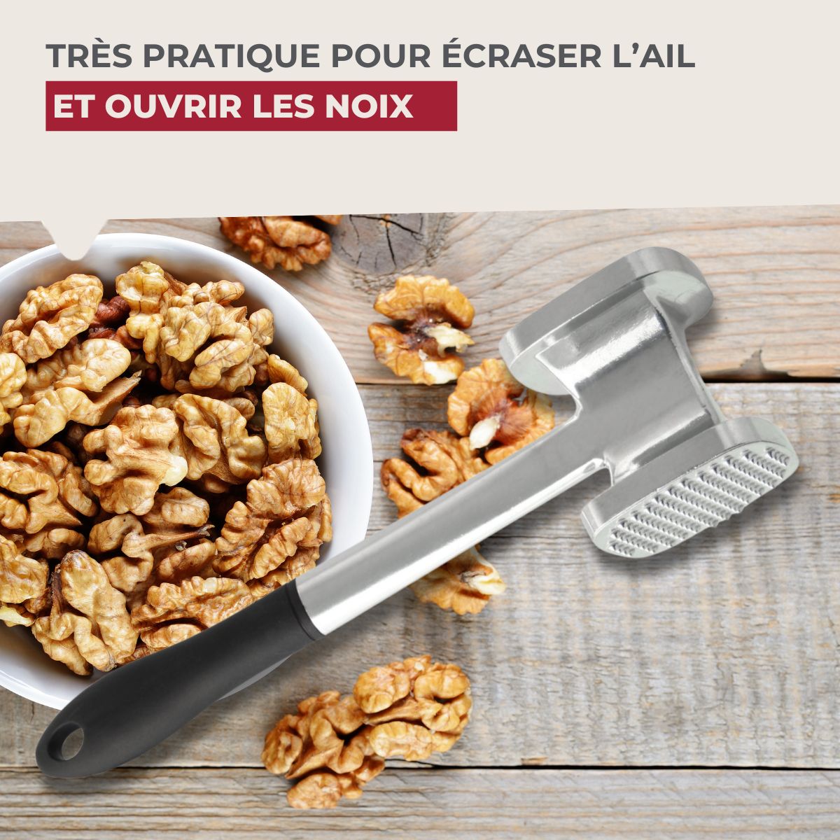 Attendrisseur à viande en aluminium 28 cm  Basic Fackelmann - Mathon - 8