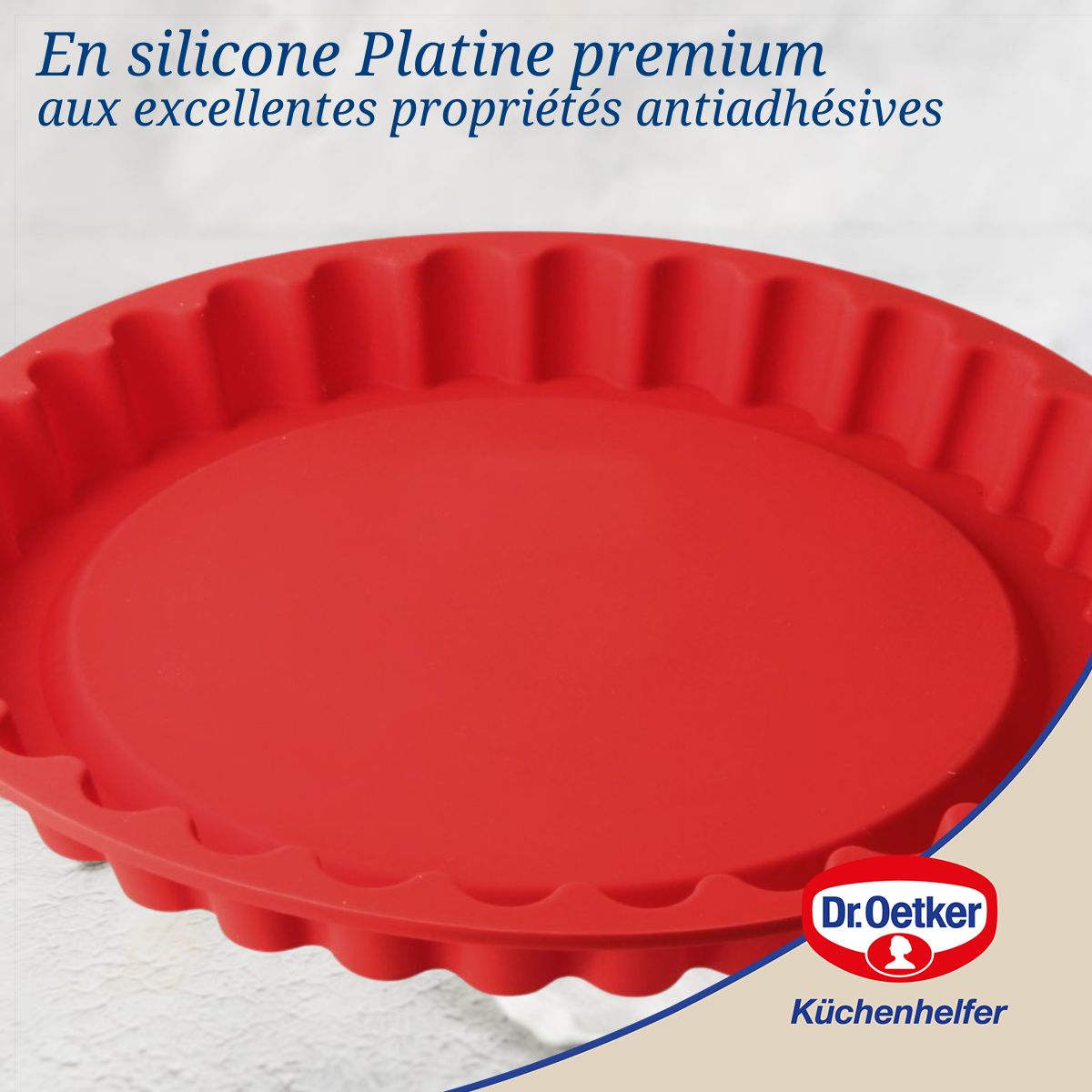 Moule à tarte en silicone rouge de 26 cm Dr. Oetker Flexxibel Love Dr. Oetker - Mathon - 5