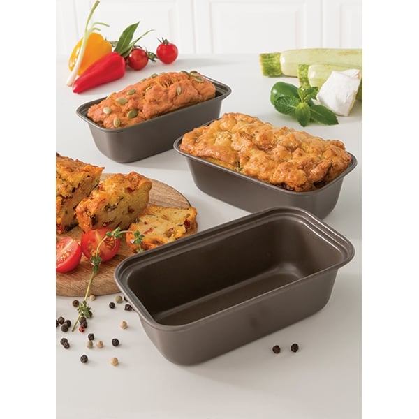 Set 3 mini moules à cake acier revêtu 15,5 cm Mathon - Mathon - 1