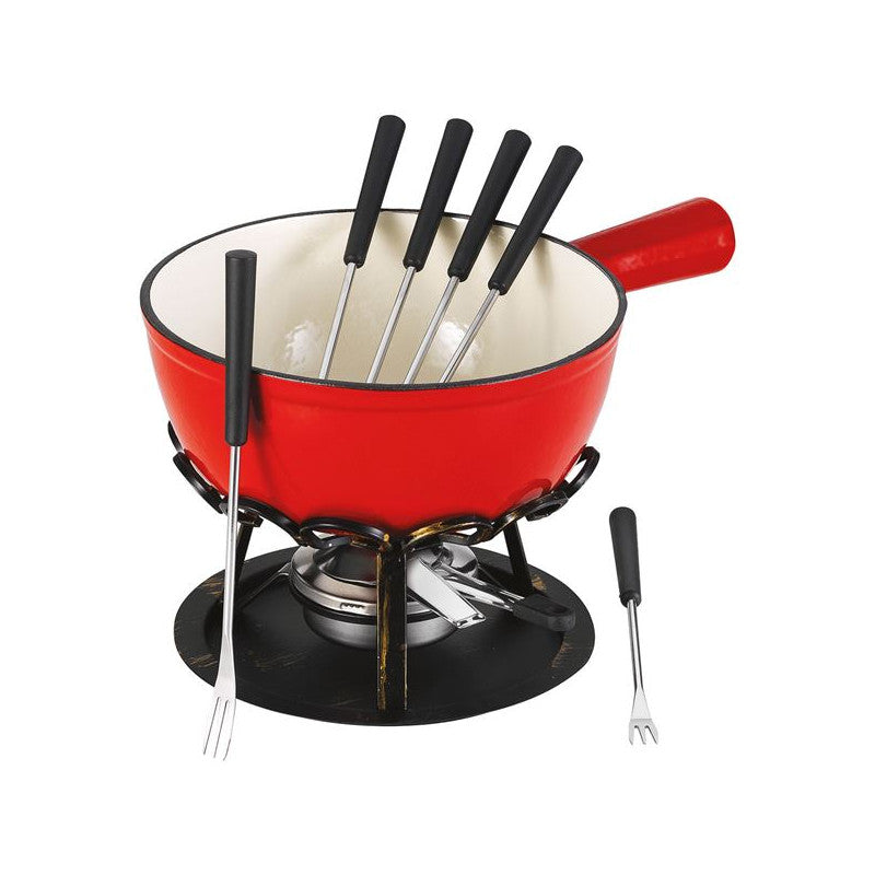 Set Fondue Rouge Uni 21 Cm Réchaud Fer Forgé Table Et Cook - Dsbrgsaf20 Table Et Cook - Mathon