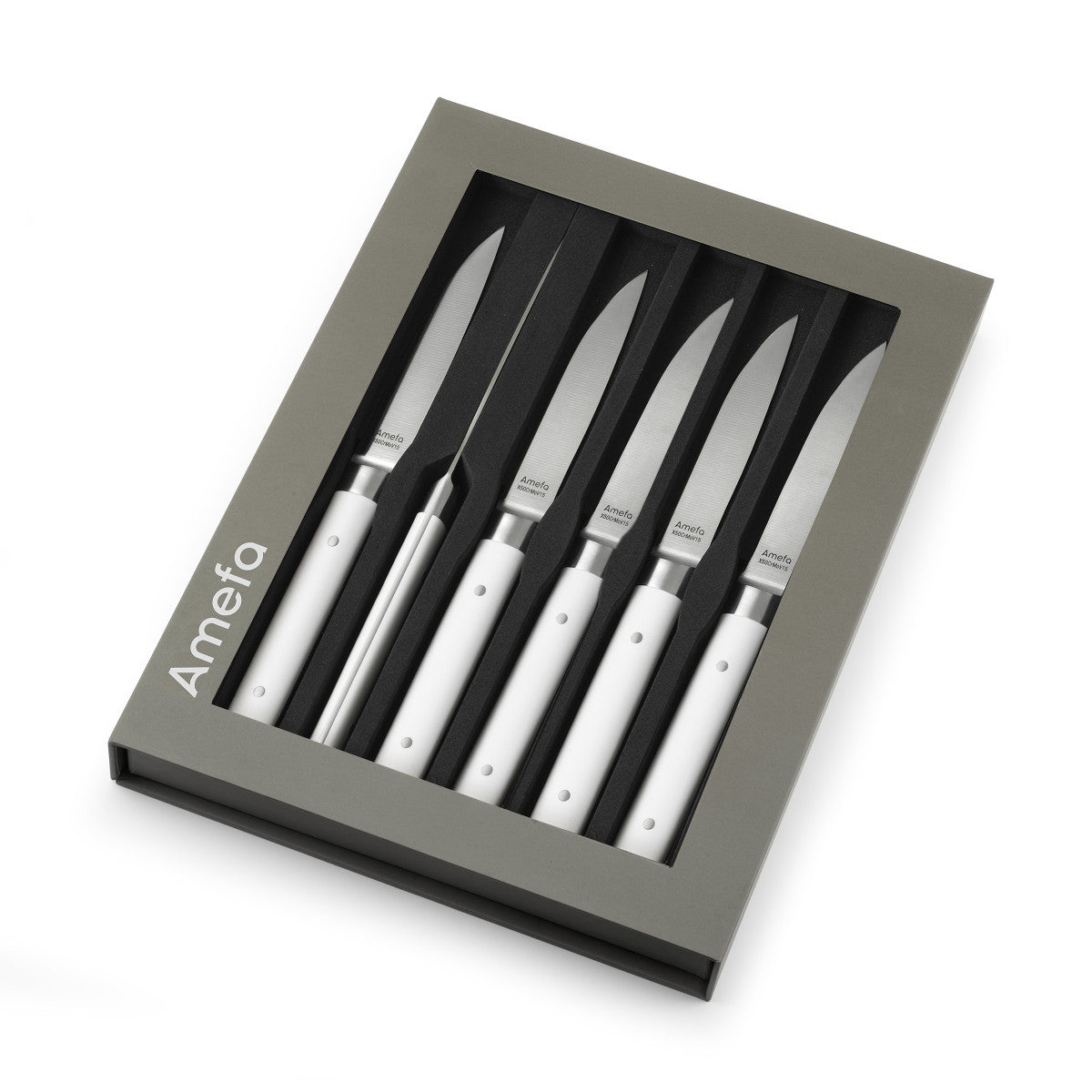Fusion Blanc - Coffret 6 couteaux steak Amefa - Mathon - 4