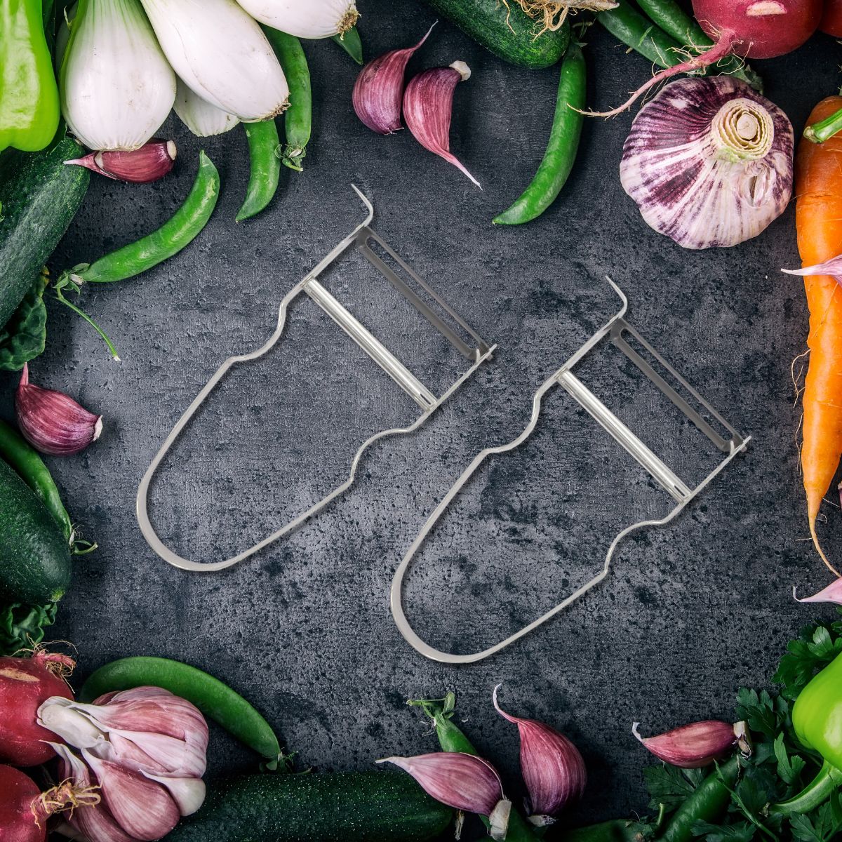 Lot de 2 rasoirs à légumes 11 cm Castor en inox Fackelmann - Mathon - 2