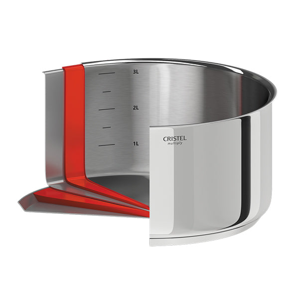 Set 3 casseroles inox Casteline 16, 18 et 20 cm et manche amovible Cristel - Mathon - 2