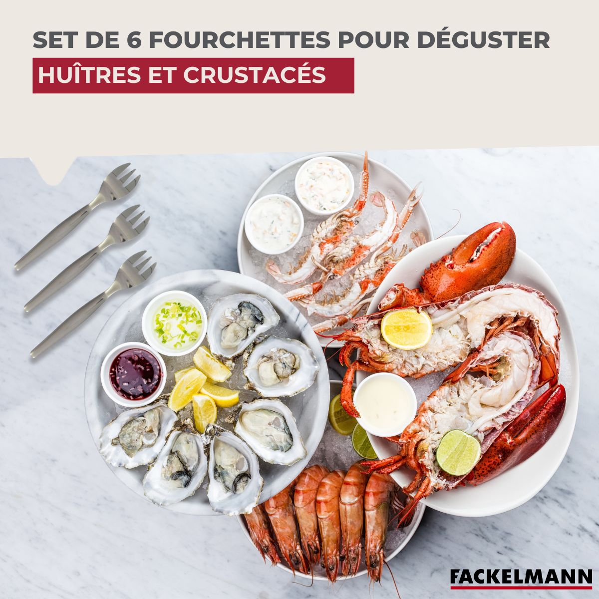 Lot de 6 fourchettes à huîtres 12,5 cm Fackelmann - Mathon - 2