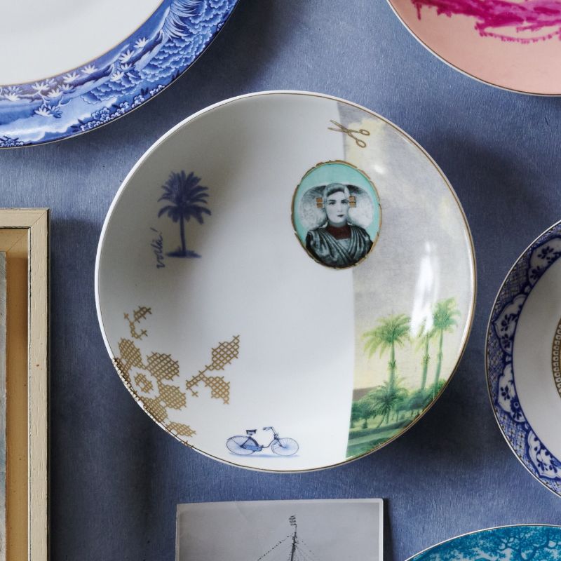 Lot de 6 Assiettes plates Héritage Palmier Blanc - 20cm Pip Studio - Mathon - 1