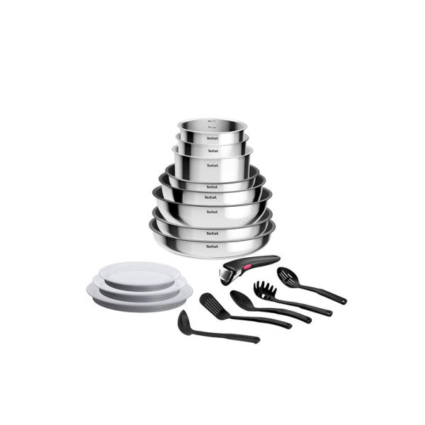 Batterie De Cuisine Tefal Ingenio Cook Eat L881sr04 17 Pièces Inox Tefal - Mathon