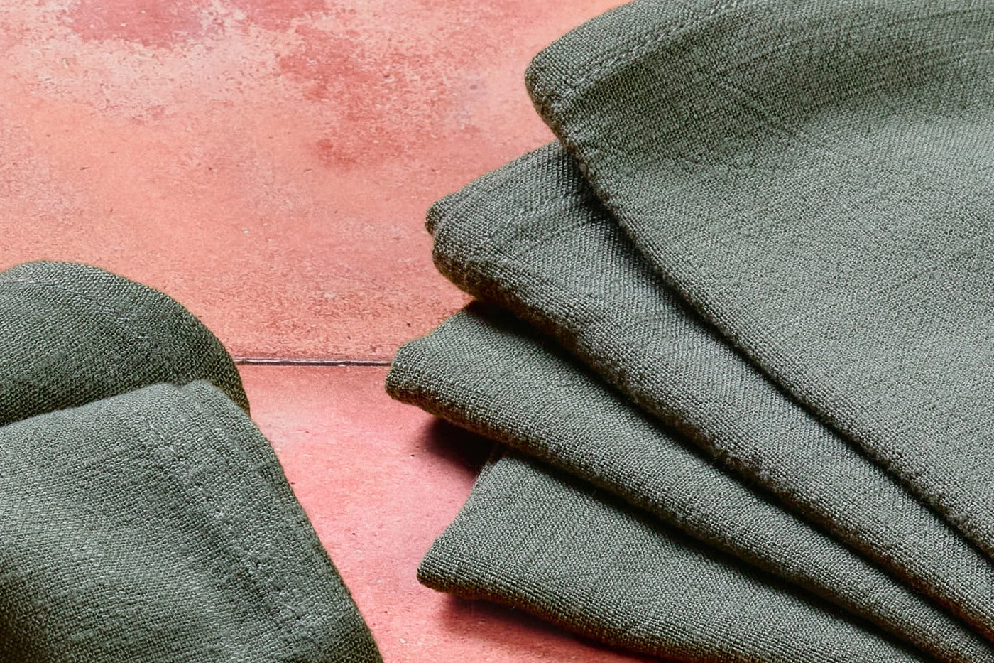 Serviette de table - 6 pièces - Lin et coton vert sapin Björn - Mathon - 4