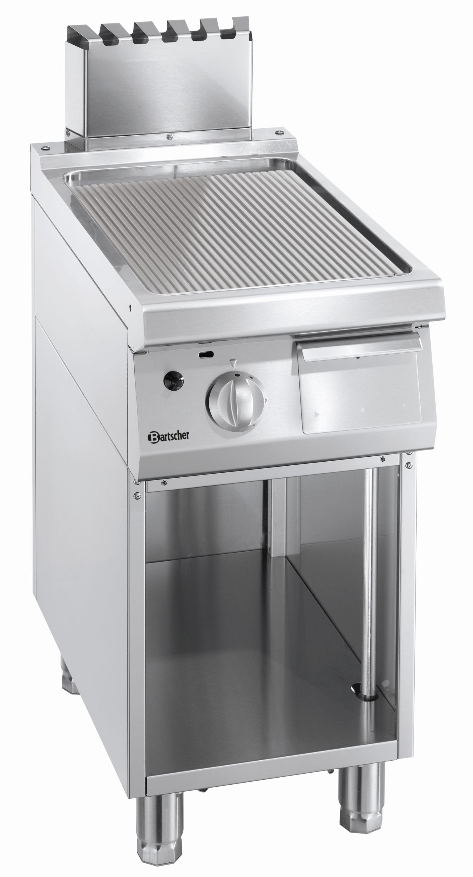 Plancha Professionnelle Gaz Nervurée - Soubassement Ouvert - Bartscher - Mathon