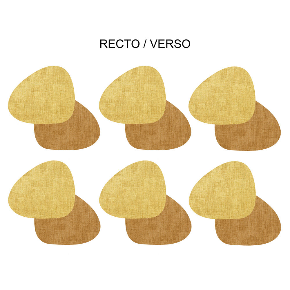 Set de 6 dessous de verre fabrik galet jaune moutarde Table passion - Mathon - 1