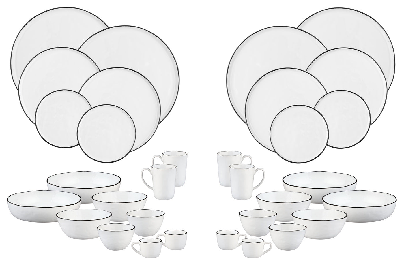 Lot de 32 set complet en grès blanc D Björn - Mathon - 1