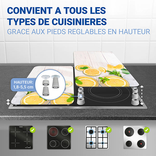 Set 2 couvre-plaques protection motif Citrons Wenko by Maximex - Mathon - 3