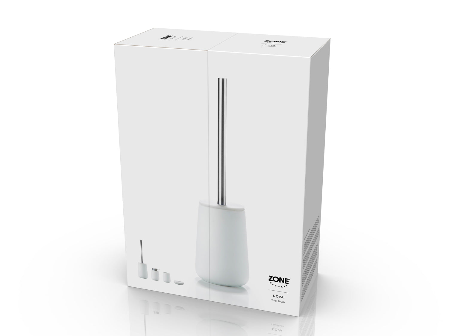 Brosse de toilette NOVA en porcelaine et acier Blanc Zone Denmark - Mathon - 4