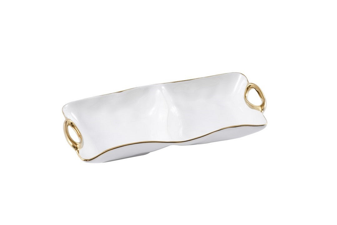 Plateau 2 sections - 31,8x14x5,1cm - GOLDEN HANDLES Pampa Bay - Mathon