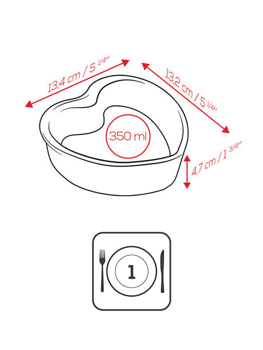 For You 2 Plats four céramique coeur rouge 13,5 cm Peugeot - Mathon - 4