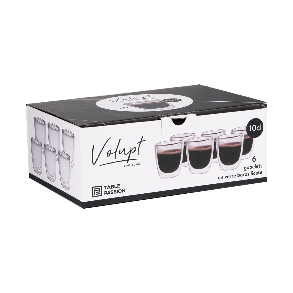 Set de 6 gobelets de 10 cl Volupt double paroi en verre borosilicate Table passion - Mathon - 2