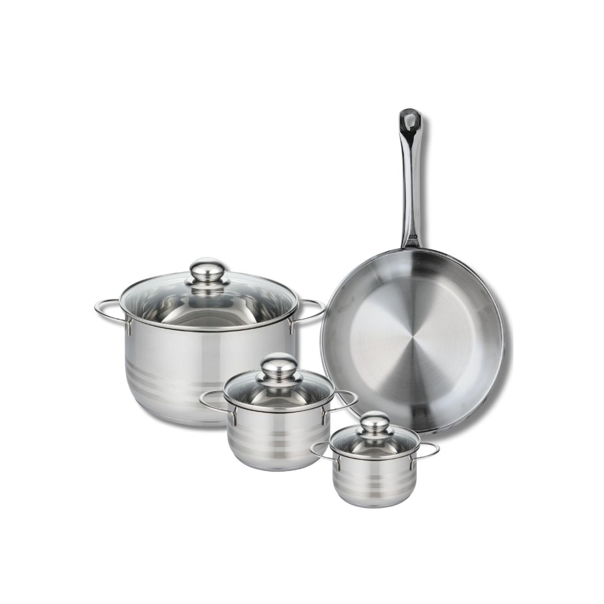 Ensemble de 1 Poêle de cuisson 28 cm et 3 faitouts 12, 14 et 24 cm  Profi Brillant Elo - Mathon - 1