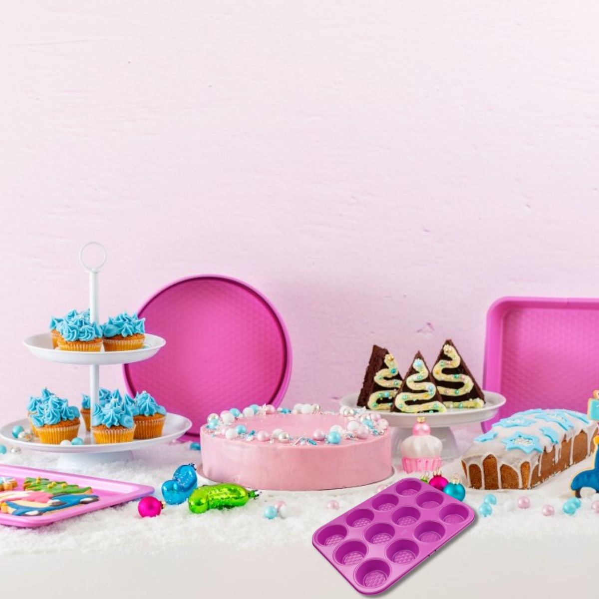 Ensemble de 4 moules fuchsia de 23 à 38 cm Tasty Pâtisserie Tasty - Mathon - 2