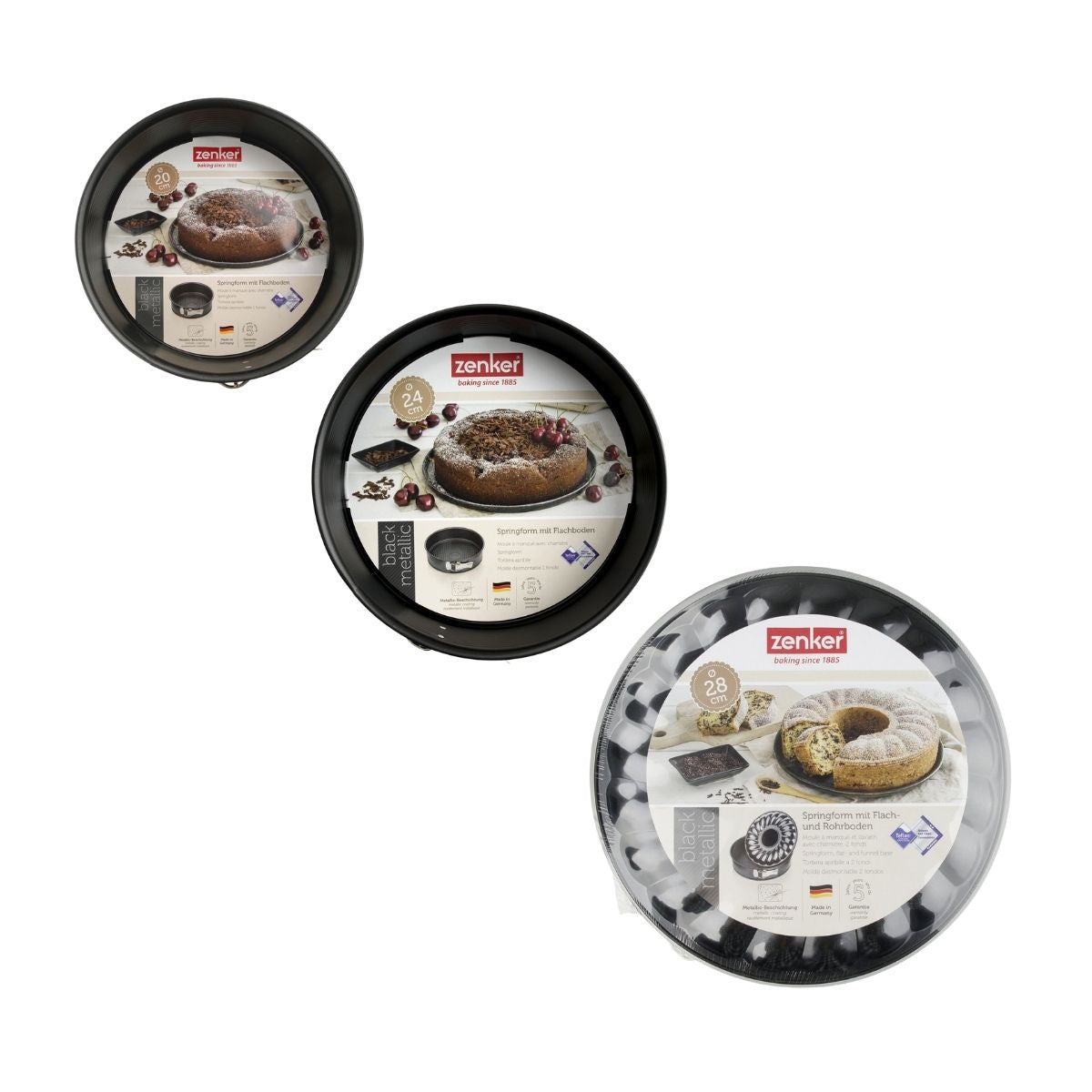Set de 2 moules à manqué et 1 moule à manqué et savarin diamètres 20, 24 , 28 cm Zenker Black Metallic Zenker - Mathon - 5