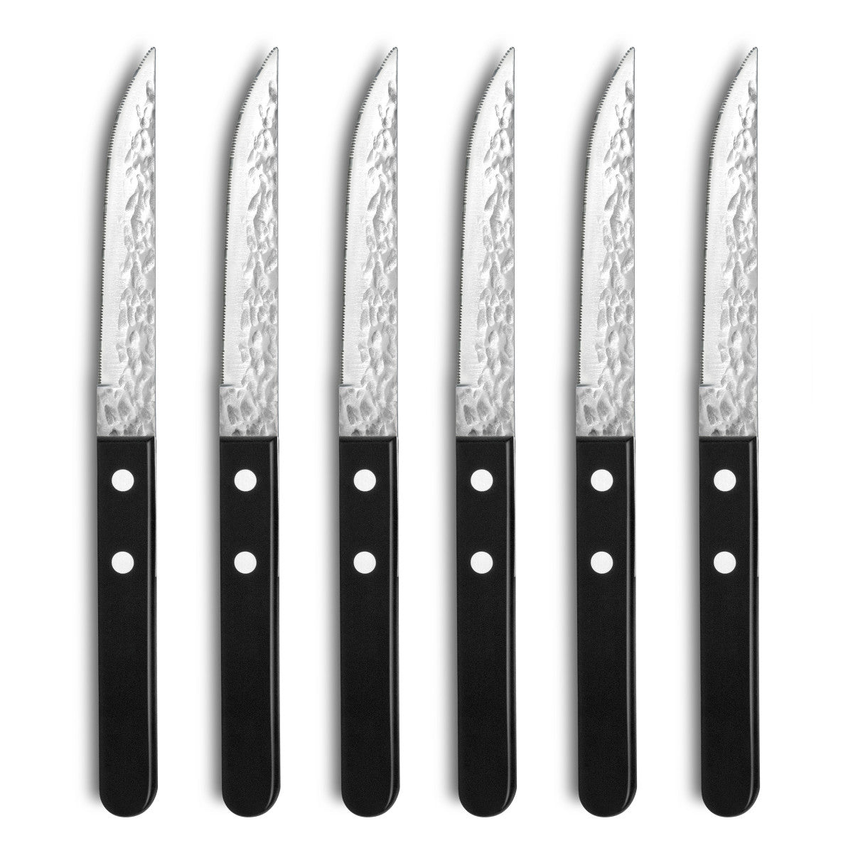 Steak Pizza 2.0 Martelé Noir - Coffret 6 couteaux steak Amefa - Mathon - 1