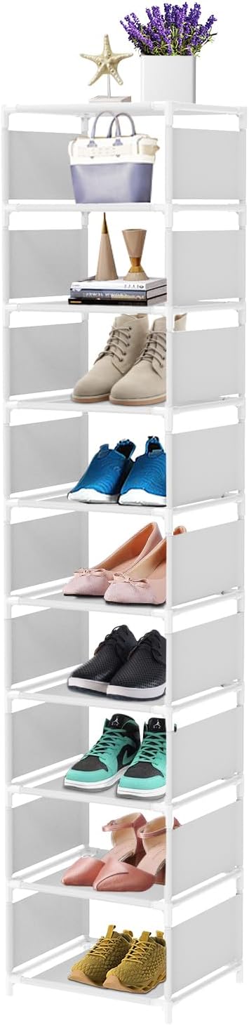 Étagère Chaussurese à 10 Niveaux, Porte-Chaussures, pour 10 Paires blanc Vendos85 - Mathon