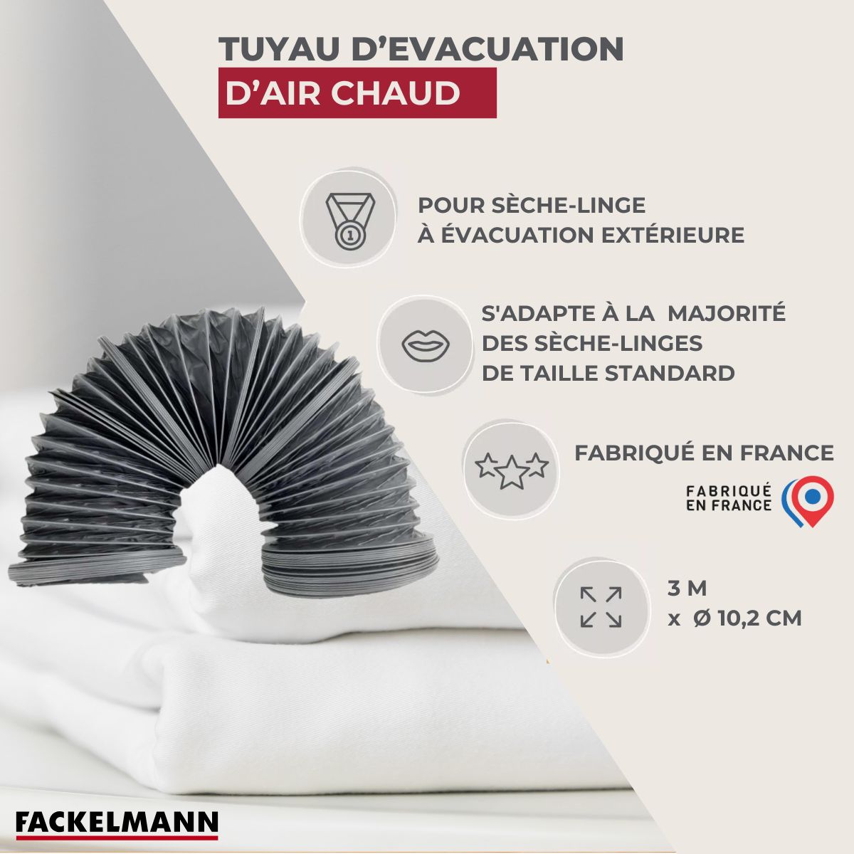 Tuyau Evacuation Sèche-Linge Fackelmann - Mathon - 3