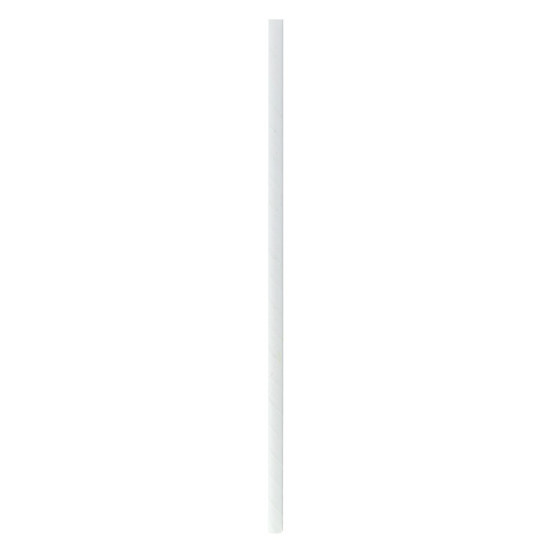500Pcs - Paille en papier blanc emballée individuellement  H260mm FirstPack - Mathon - 1