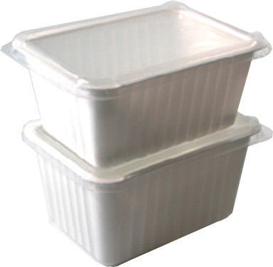 100Pcs - Barquette scellable plastique PP rectangulaire blanche 192x137x86mm 1400ml FirstPack - Mathon