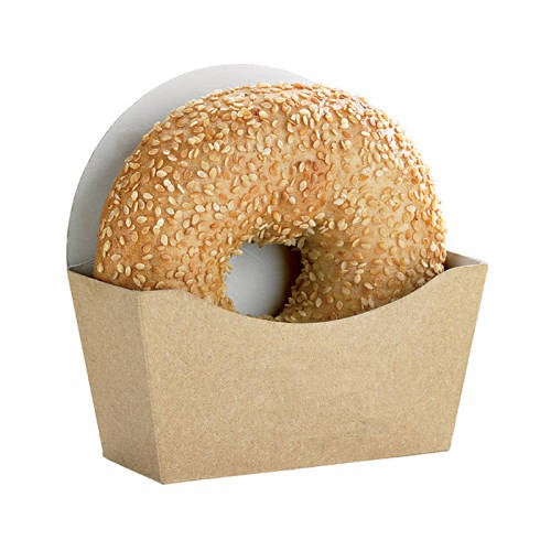 50Pcs - Emballage carton kraft pour bagel intérieur blanc  120x40x120mm FirstPack - Mathon - 1