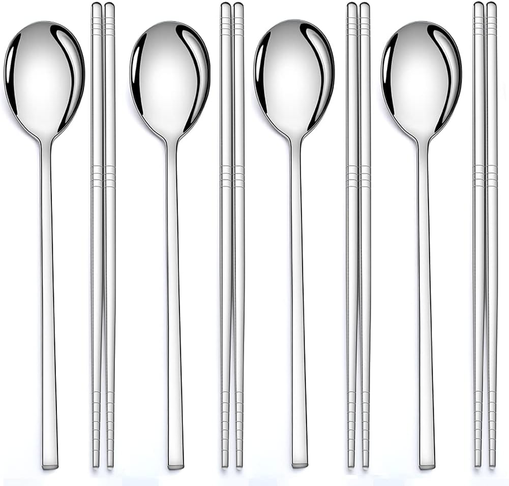 Ensemble baguettes et cuillères coréen inox 18-8 Vendos85 - Mathon