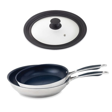 Lot 2 poêles inox antiadhérentes Excell
