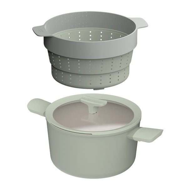 Lot faitout 24 cm et insert cuiseur vapeur Balance Berghoff - Mathon - 1